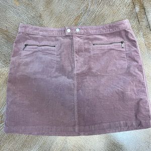 MOSSIMO SUPPLY CO. Lavender Front Zip Pockets Corduroy Mini Skirt Sz 14 Waist36”